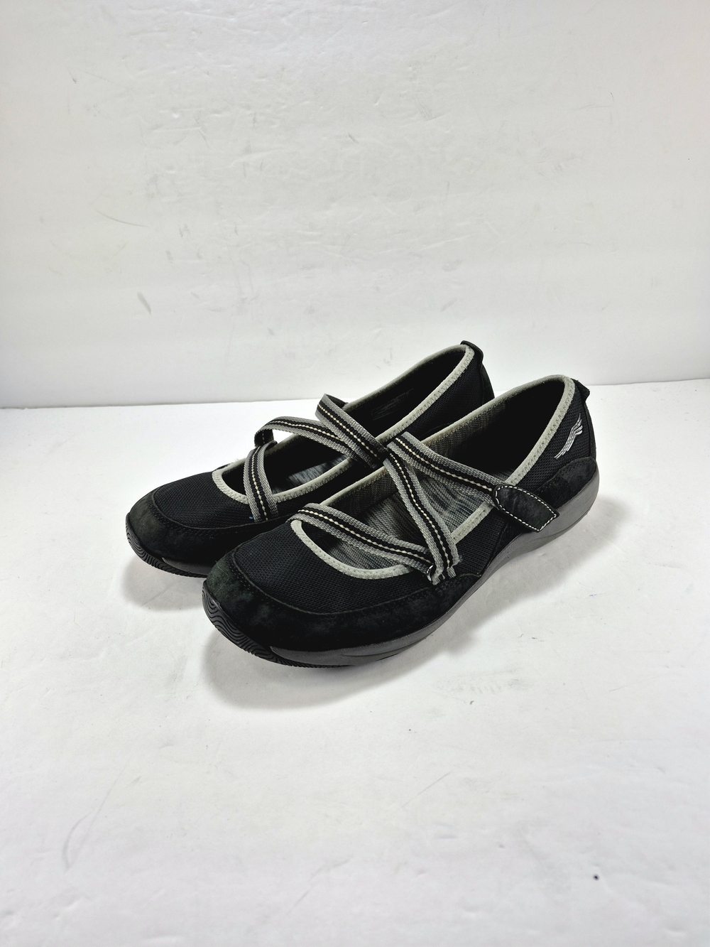 Dansko Hazel Black Suede & Mesh Mary Jane Comfort Shoes Size 8 Sport Cross Strap